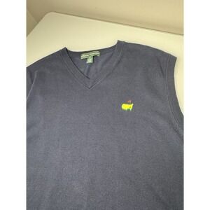 The Masters Golf Tournament Navy Blue V-Neck Sweater Vest Size Medium Augusta